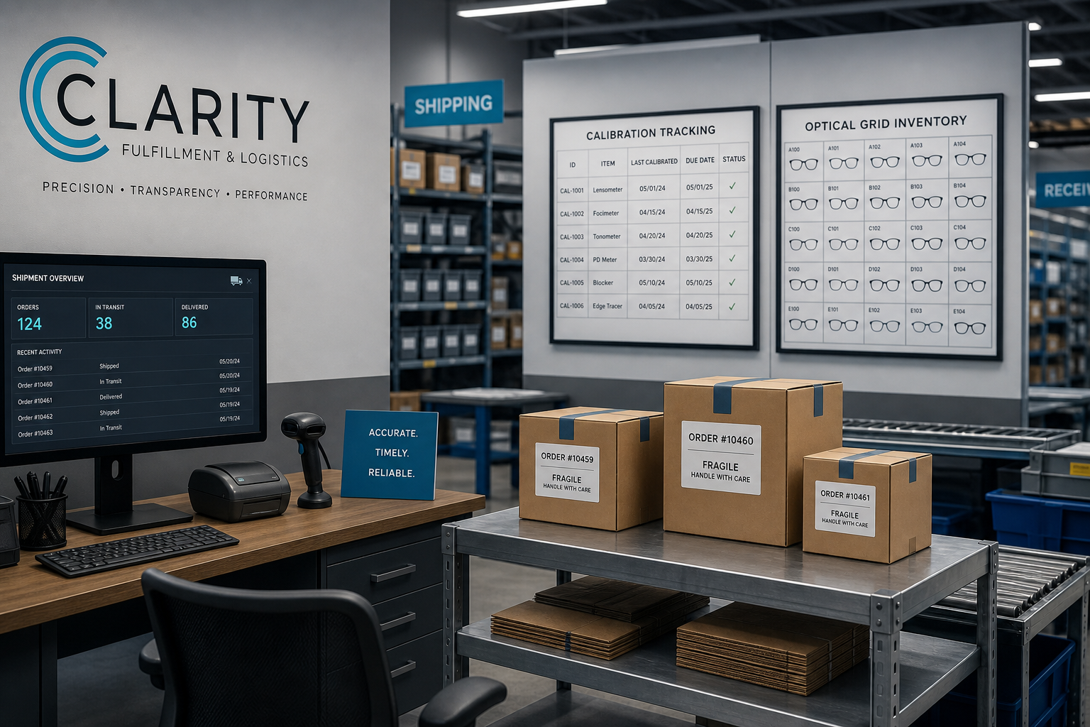 Corporate fulfillment logistics workspace